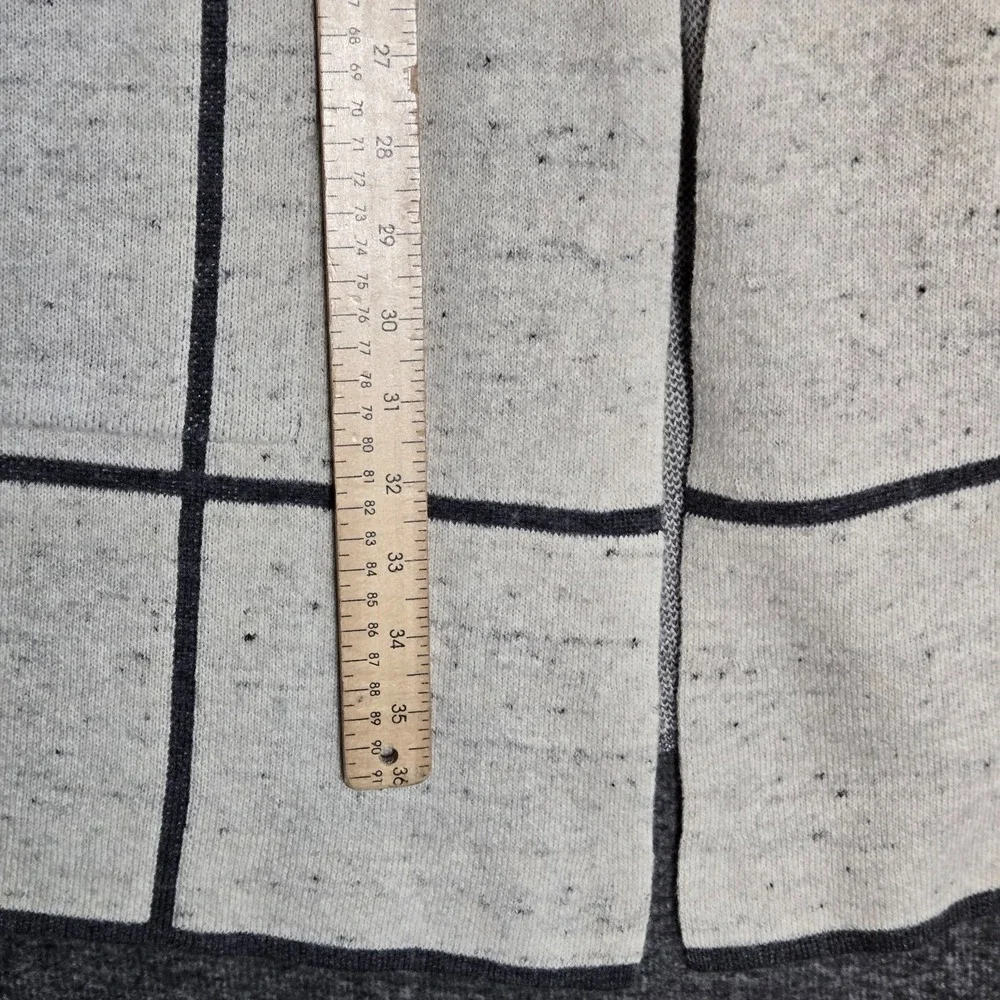 Eileen Fisher Peppered Windowpane Wool Blend Cardigan Sweater Coat Large Ivory‎ - Picture 5 of 9